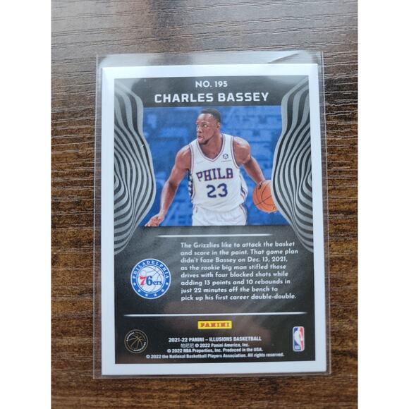 Charles Bassey 2021-2022 Panini Illusions #195 - Rookie - 76ers - Fresh Pull - Picture 2 of 2